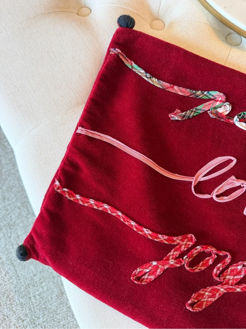 Pottery Barn Peace Love Joy Holiday Lumbar Pillow Cover